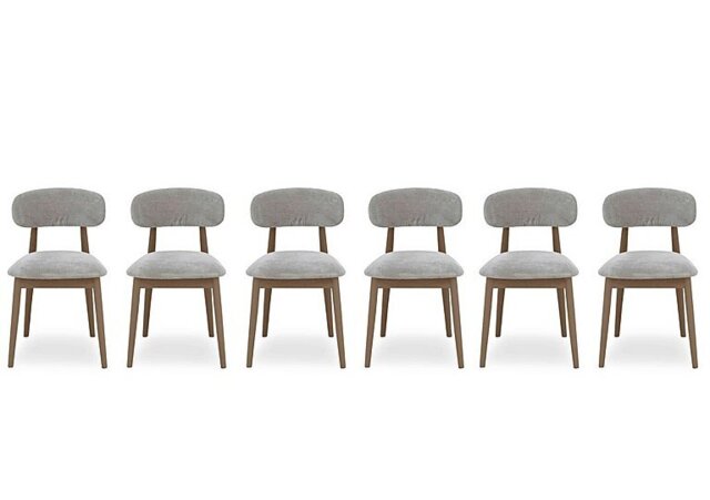 Stockholm Set of 6 Wooden Dining Chairs - Dark Oak