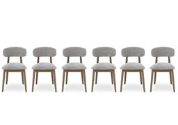 Stockholm Set of 6 Wooden Dining Chairs - Dark Oak