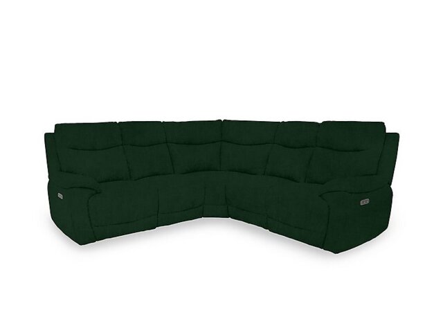 Sloane Fabric Large Power Recliner Corner Sofa with Power Headrests - Bottle Green