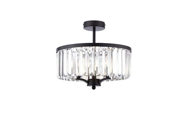 Laura Ashley - Elkwood 3 Light Semi Flush Candelabra