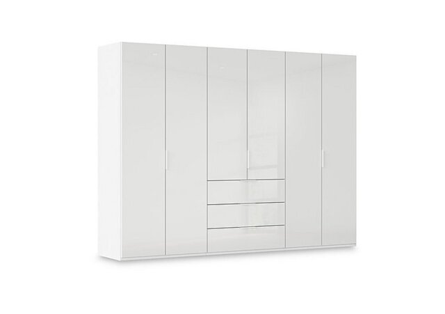 Rauch - Haven 301cm 6 Door Combi Wardrobe with Glass Doors - Alpine White