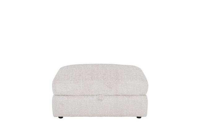 Pandora Large Storage Footstool - Chevron Ivory