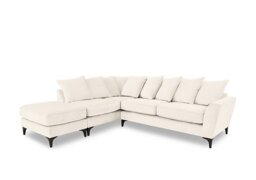 Primrose Scatter Back Left Hand Facing Corner Sofa with Footstool - Coconut