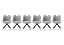 Jai Set of 6 Swivel Dining Chairs - Silver
