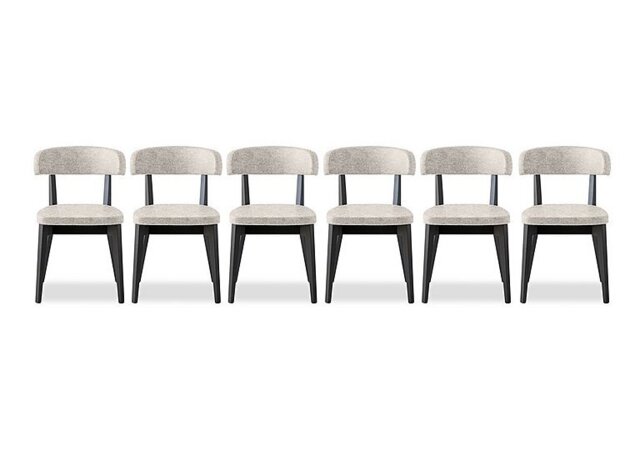 Connubia - Siren Set of 6 Graphite Wooden Leg Dining Chairs