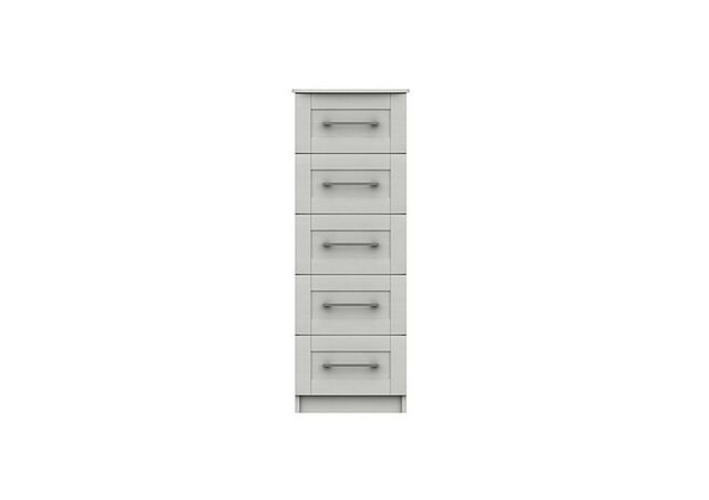 London Bedrooms - Fenchurch 5 Drawer Narrow Chest - White