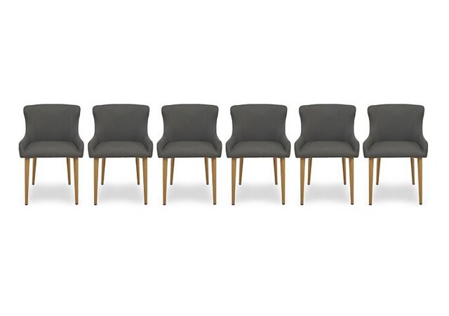 Riga Set of 6 Upholstered Dining Chairs - Grey