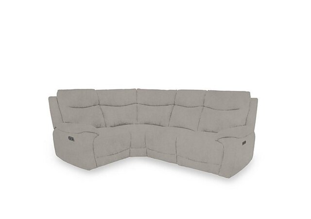 Sloane Fabric Small Left Hand Facing Corner Sofa with Power Recliner - Opulence Silver