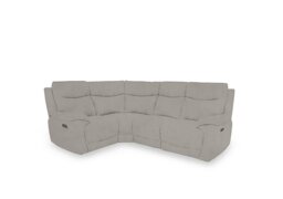 Sloane Fabric Small Left Hand Facing Corner Sofa with Power Recliner - Opulence Silver