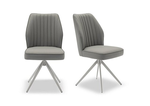 Fumo Faux Leather Pair of Swivel Dining Chairs