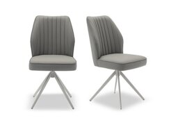 Fumo Faux Leather Pair of Swivel Dining Chairs