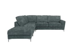 Legend Classic Back Fabric Left Hand Facing Corner Sofa with Dark Feet - Sublime Aqua