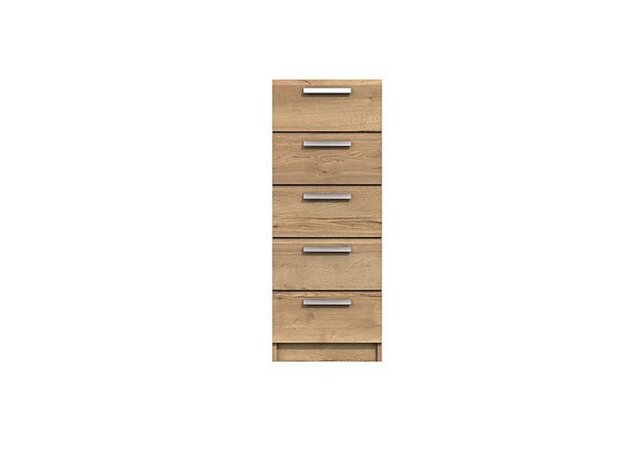 London Bedrooms - Waterloo 5 Drawer Tall Chest - Natural Rustic Oak