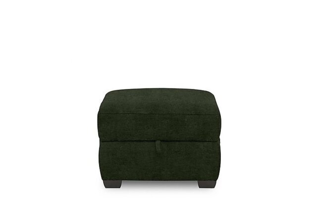 Brescia Fabric Storage Footstool - Olive Green
