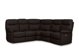 World of Leather - Compact Collection Lille Large Leather Power Recliner Corner Sofa - Dark Chocolate