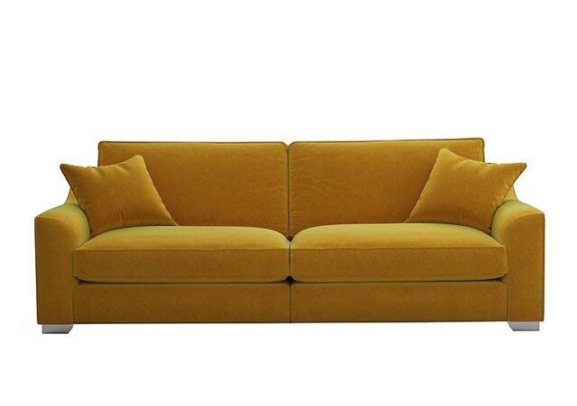 The Lounge Co. - Isobel 4 Seater Fabric Fibre Fill Sofa - Golden Spice with Chrome Feet
