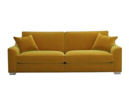 The Lounge Co. - Isobel 4 Seater Fabric Fibre Fill Sofa - Golden Spice with Chrome Feet