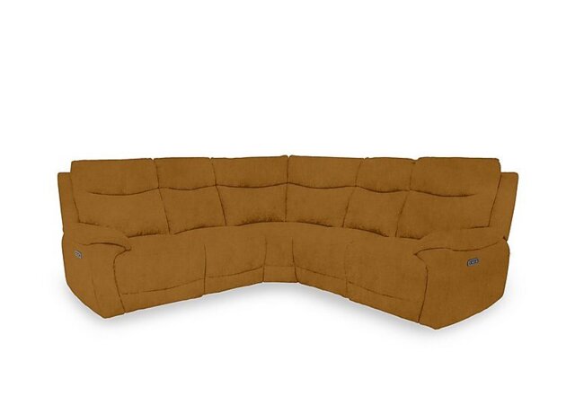 Sloane Fabric Large Power Recliner Corner Sofa with Power Headrests - Opulence Saffron