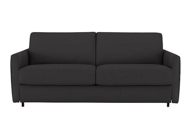 Nicoletti - Alcova 3 Seater Leather Sofa Bed with Slim Arms - Botero Nero - Sofas and Armchairs - In Time for Christmas