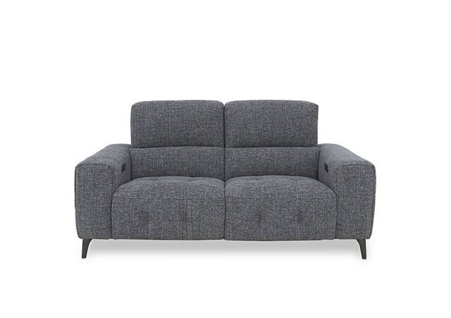 New York 2 Seater Fabric Power Recliner Sofa - Gun Metal