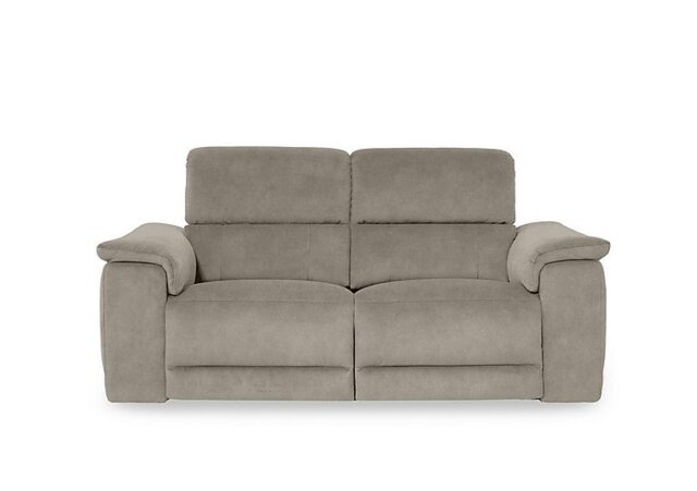 Genius Fabric 3 Seater Power Recliner Sofa with Power Headrest and Bluetooth Speakers - Marble Cream
