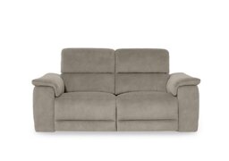 Genius Fabric 3 Seater Power Recliner Sofa with Power Headrest and Bluetooth Speakers - Marble Cream