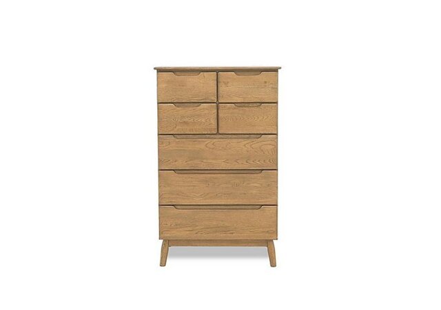 Stockholm 3+4 Drawer Tall Chest - Light Oak