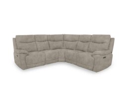 Sloane Fabric Large Power Recliner Corner Sofa with Power Headrests - Marble Cream