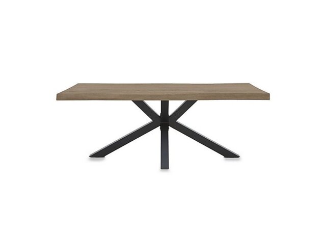 Bodahl - Njord Raw Edge Compact Dining Table with Metal Star Base - 140-cm - Vintage Grey