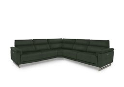 Moet Large Leather Power Recliner Corner Sofa with Telescopic Headrests - Oslo Pine