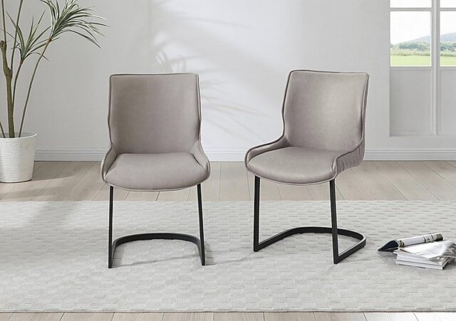 Cupra Set of 6 Dining Chairs - Taupe