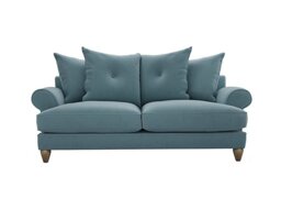 The Lounge Co. - Bronwyn 3 Seater Fabric Scatter Back Fibre Fill Sofa With Walnut Feet - Shallow Puddle