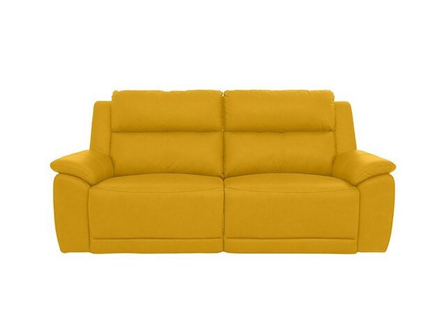 Utah 3 Seater Leather Recliner Sofa with Headrests and Power Lumbar - Giallo