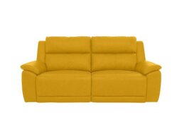 Utah 3 Seater Leather Recliner Sofa with Headrests and Power Lumbar - Giallo