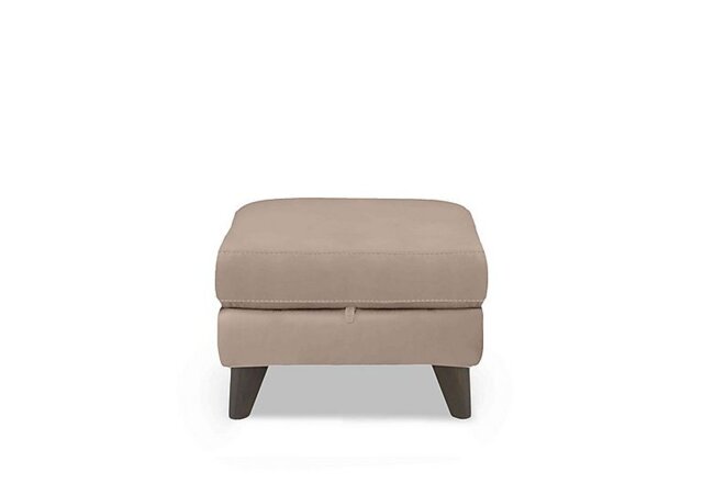 World of Leather - Wade BV Leather Storage Footstool - BV Pebble