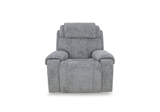 Hollywood Fabric Power Recliner Chair with Power Headrest, Bluetooth Speakers and Storage Arms - Dove Grey