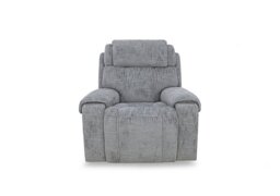 Hollywood Fabric Power Recliner Chair with Power Headrest, Bluetooth Speakers and Storage Arms - Dove Grey