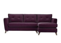 The Lounge Co. - Hermione Fabric Right Hand Facing Corner Sofa with Chaise End - Frosted Grape