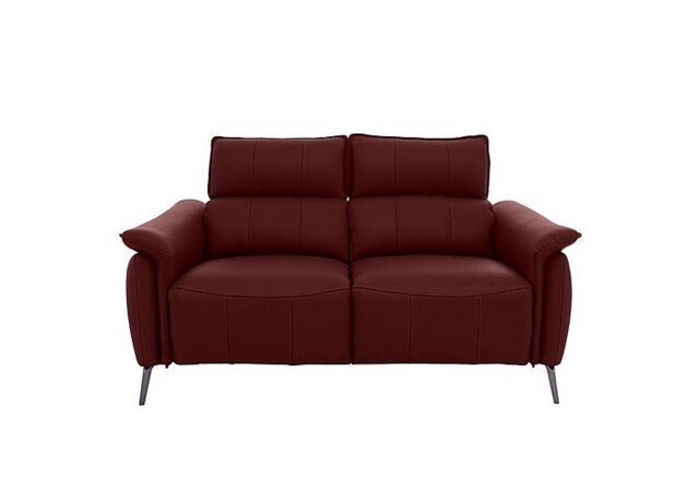 Jude Leather 2 Seater Power Recliner Sofa with Power Headrests, Power Lumbar and Heated Seats - Montana Ruby