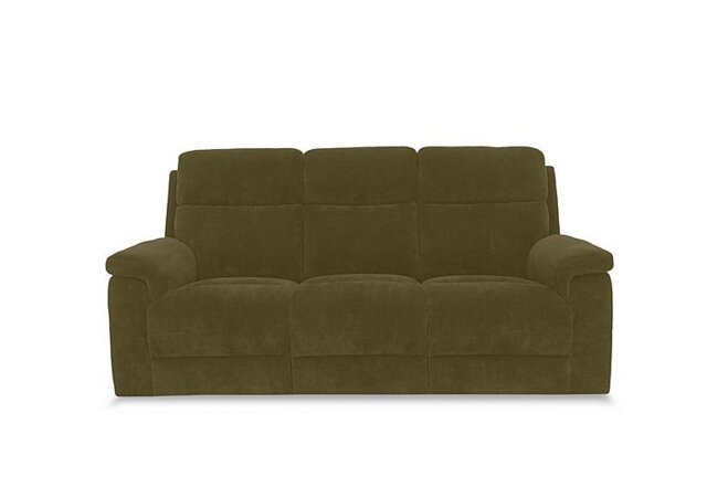 Raven Fabric 3 Seater Power Recliner Sofa - Olive Green