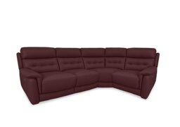 World of Leather - Springer BV Leather Right Hand Facing Corner Sofa with Power Recliner - BV Deep Red
