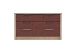 London Bedrooms - Chelsea 6 Drawer Wide Chest with Silver Handles