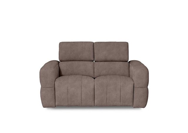 Cube Fabric 2 Seater Power Recliner Sofa with Power Headrests - Marble Charcoal Grey