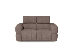Cube Fabric 2 Seater Power Recliner Sofa with Power Headrests - Marble Charcoal Grey