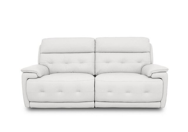 World of Leather - Brescia BV Leather 3 Seater Power Recliner Sofa with Power Headrests - BV Star White