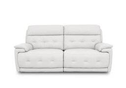 World of Leather - Brescia BV Leather 3 Seater Power Recliner Sofa with Power Headrests - BV Star White