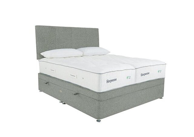 Sleepeezee - Natural Touch 3000 Zip and Link Side Ottoman Divan Set - Tweed Mint