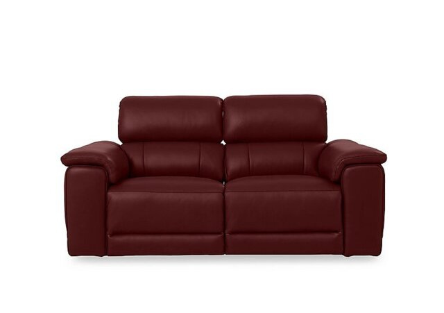 Genius Leather 3 Seater Power Recliner Sofa with Power Headrests - Montana Ruby