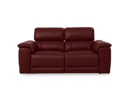 Genius Leather 3 Seater Power Recliner Sofa with Power Headrests - Montana Ruby