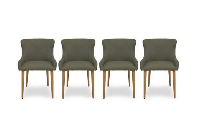 Riga Set of 4 Upholstered Dining Chairs - Green